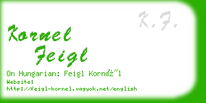 kornel feigl business card